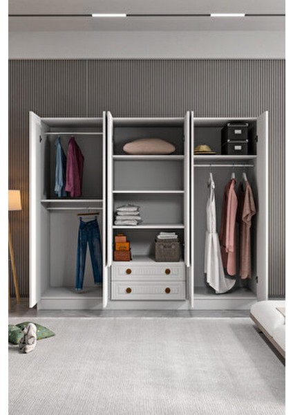 Bohem 6 Kapak 2 Çekmeceli Gardırop modelleri