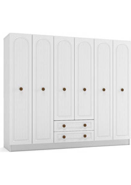 Bohem 6 Kapak 2 Çekmeceli Gardırop