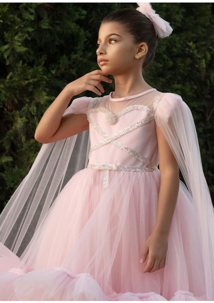Fatima Pembe Sıfır Yaka Kız Çocuk Elbise modelleri