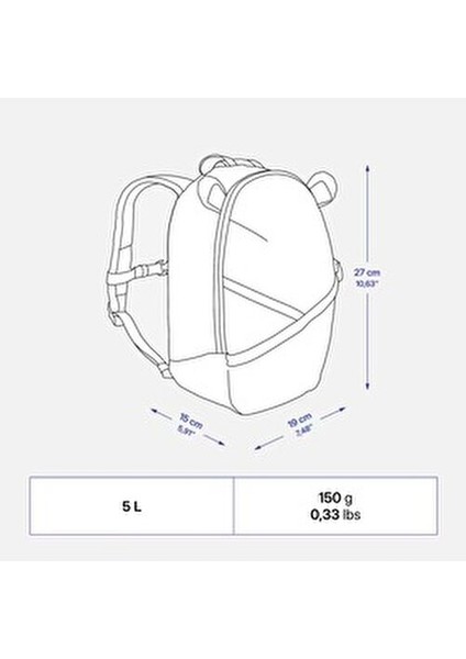 Çocuk Outdoor Sırt Çantası - 2/6 Yaş - 5 L - Kahverengi - MH100 fırsatları