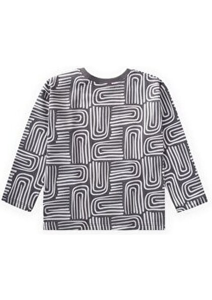 Uzun Kollu Desenli T-Shırt 3-12 Yaş Antrasit fiyatları
