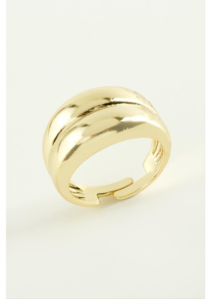 Allzey Çift Sıra Metal Yüzük-Sarı fiyatları