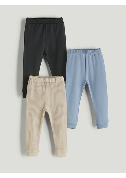 Yeni Sezon Beli Lastikli Erkek Bebek Jogger Eşofman Alt 3'lü