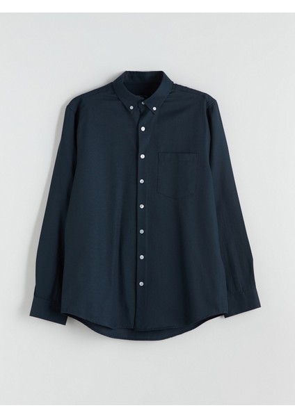 Yeni Sezon Regular Fit Uzun Kollu Armürlü Erkek Gömlek