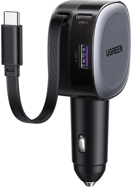 75W 2 Portlu Usb-C Kablolu Araç Içi Şarj Cihazı Çakmaklık Adaptörü, 55653 modelleri