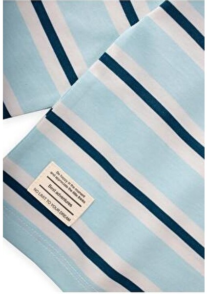 Çizgili Uzun Kollu T-Shırt Takım 2-12 Yaş Turkuaz Lacivert Çizgili modelleri