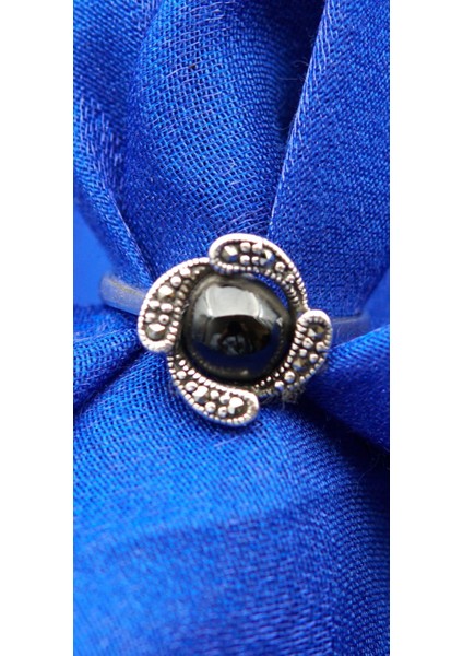 925 Ayar Kadın Gümüş Oltu Taşı Yüzük SY00062 modelleri