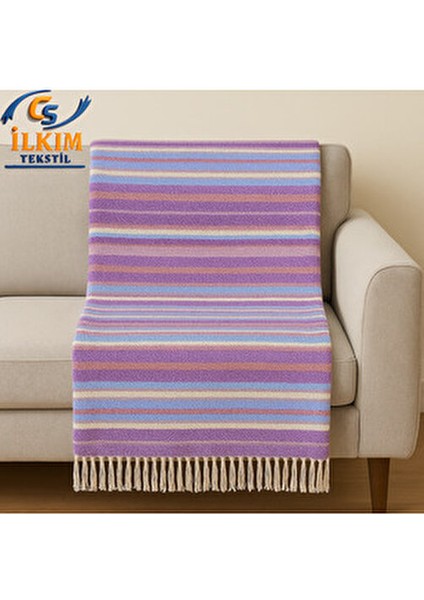 Retro Plaid Akrilik Tv Battaniye