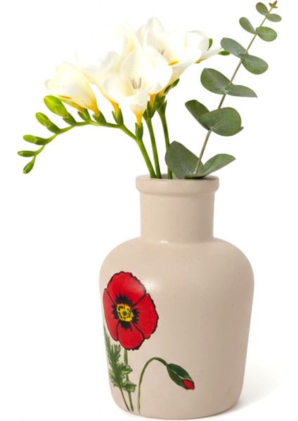 Gelincik Desenli El Boyaması Mini Vazo 10 cm x 6,5 cm modelleri