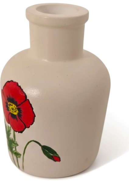 Gelincik Desenli El Boyaması Mini Vazo 10 cm x 6,5 cm fırsatları