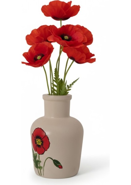 Gelincik Desenli El Boyaması Mini Vazo 10 cm x 6,5 cm indirimleri