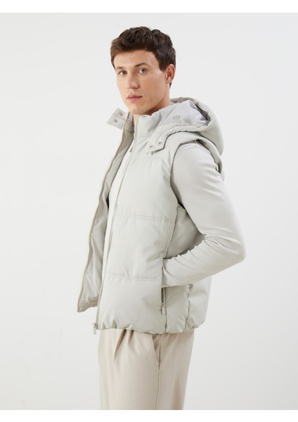 Yeni Sezon Standart Kalıp Kapüşonlu Erkek Şişme Yelek