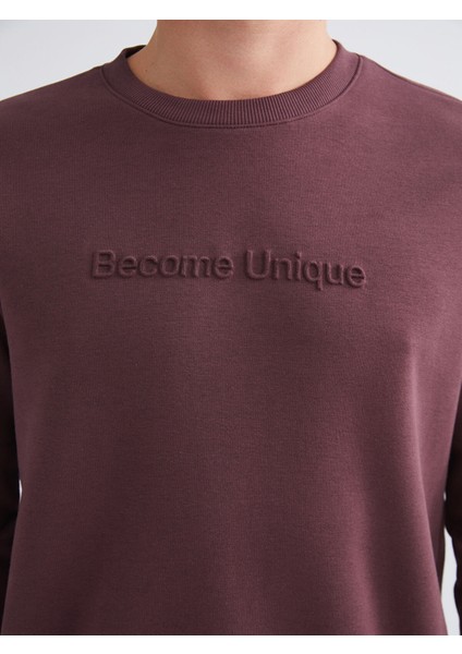 Yeni Sezon Bisiklet Yaka Baskılı Erkek Sweatshirt modelleri