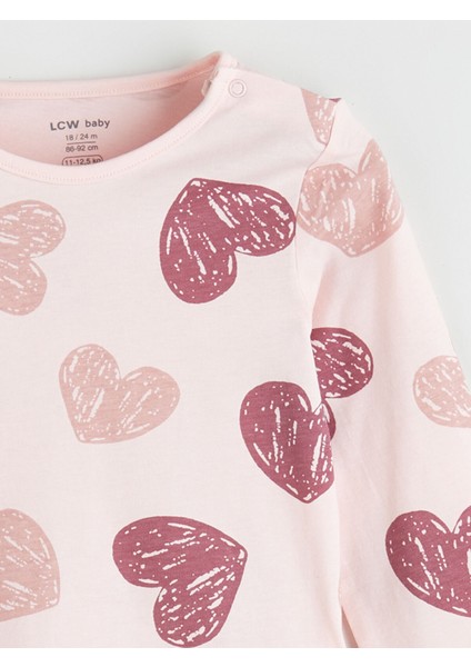 Yeni Sezon Kalp Desenli Kız Bebek Pijama Takımı modelleri