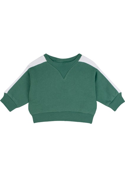 Kontrast Yeşil Sweatshirt Pantolon Unisex Bebek Ikili Set fiyatları
