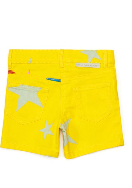 Çok Renkli Yıldız Desenli Kız Çocuk Şort fiyatları