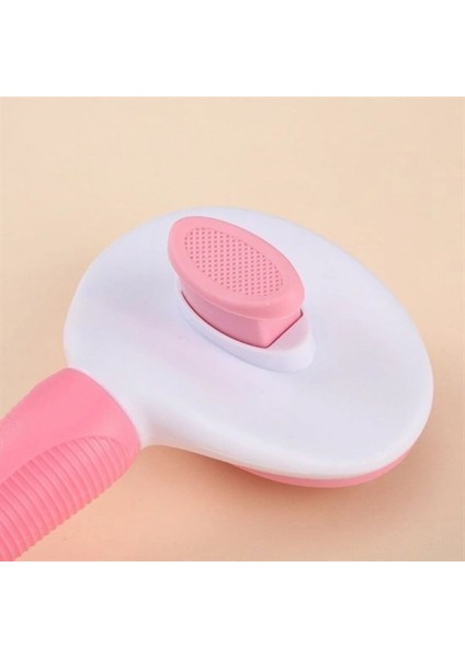 Kedi Köpek Tüy Toplayıcı Kendini Temizleyebilen Ergonomik Saplı Evcil Hayvan Tarağı Pembe (4887) modelleri