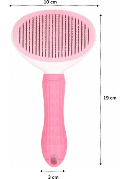 Kedi Köpek Tüy Toplayıcı Kendini Temizleyebilen Ergonomik Saplı Evcil Hayvan Tarağı Pembe (4887) indirimleri