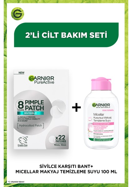 Pimple Patch Akne Karşıtı 22'li Sivilce Bandı & Garnier 100 ml Seyahat Boy Micellar