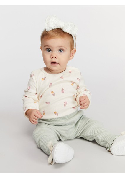 Yeni Sezon Baskılı Kız Bebek Çıtçıtlı Bodysuit 2'li fiyatları