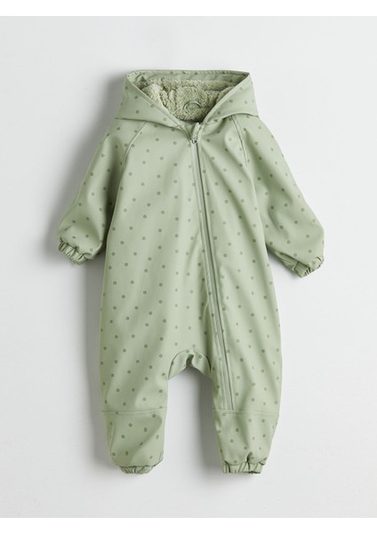 Yeni Sezon Kapüşonlu Baskılı Kız Bebek Astronot Mont