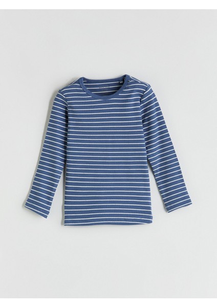 Yeni Sezon Bisiklet Yaka Uzun Kollu Çizgili Erkek Bebek Pijama Takımı fiyatları