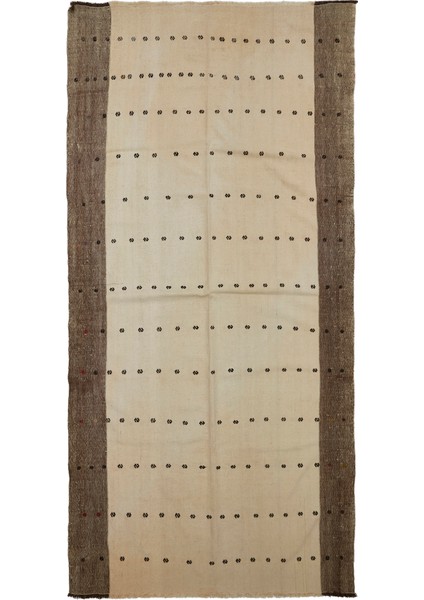 Anadol Bej Kahverengi Yün Tezgah Kilim