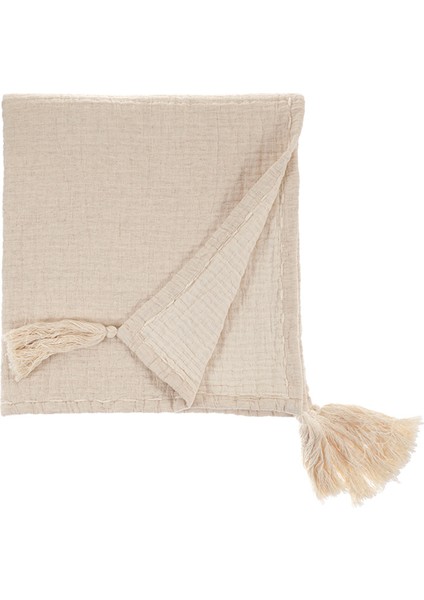 Valen Naturel Keten Tek Kişilik Yatak Örtüsü 180 x 240 cm