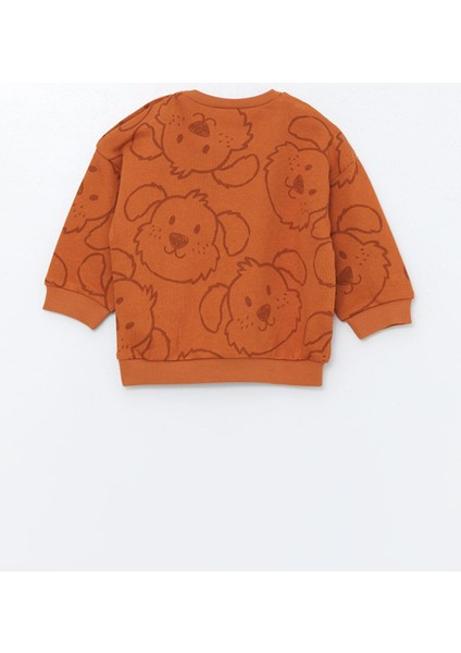 Yeni Sezon Bisiklet Yaka Uzun Kollu Baskılı Erkek Bebek Sweatshirt ve Eşofman Alt 2'li Takım modelleri