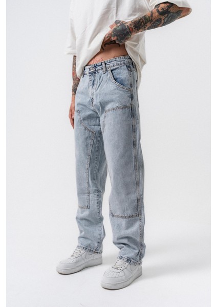 Erkek Parça Detaylı Baggy Jean A.mavi fiyatları