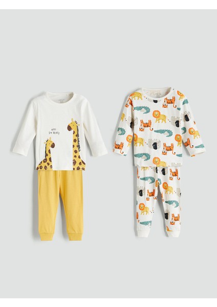 Yeni Sezon Baskılı Erkek Bebek Pijama Takım 2'li