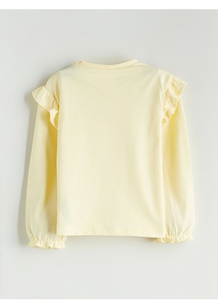 Yeni Sezon Bisiklet Yaka Tweety Baskılı Fırfırlı Kız Bebek Bluz ve Tayt 2'li fırsatları