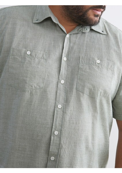 Yeni Sezon Büyük Beden Regular Fit Kısa Kollu Erkek Gömlek indirimleri