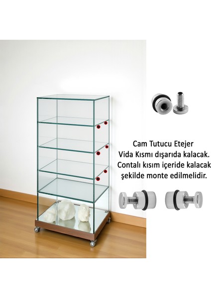 O-Ringli Metal Cam Raf Tutucu (10 Adet) Krom 90-2503-01 Oringli Contalı Vidalı Metal Tutamak fiyatları