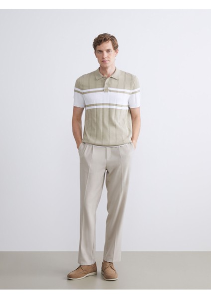 Yeni Sezon Polo Yaka Kısa Kollu Çizgili Erkek Triko Kazak fiyatları