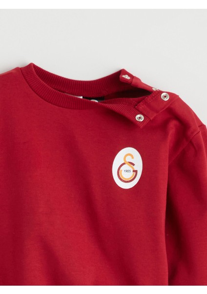 Yeni Sezon Bisiklet Yaka Galatasaray Baskılı Erkek Bebek Sweatshirt ve Eşofman Alt 2'li Takım fırsatları