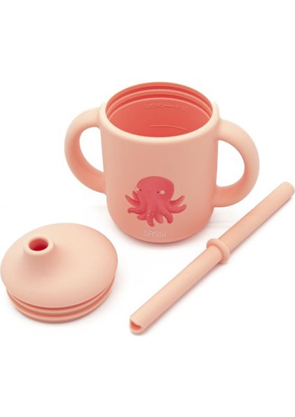 Ahtapot Desenli Silikon Çocuk Pipetli Suluk 120 ml modelleri