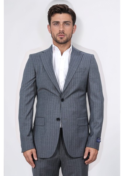 Slim Fit Mono Yaka Gri Yünlü Takım Elbise fiyatları