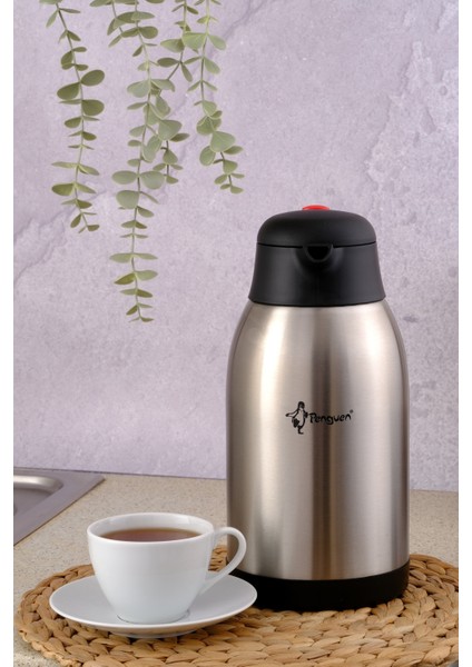 1250P Paslanmaz Çelik Çay Termosu 2.5 Litre | 12-24 Saat Soğuk, 8-12 Saat Sıcak Tutma | Paslanmaz Çelik