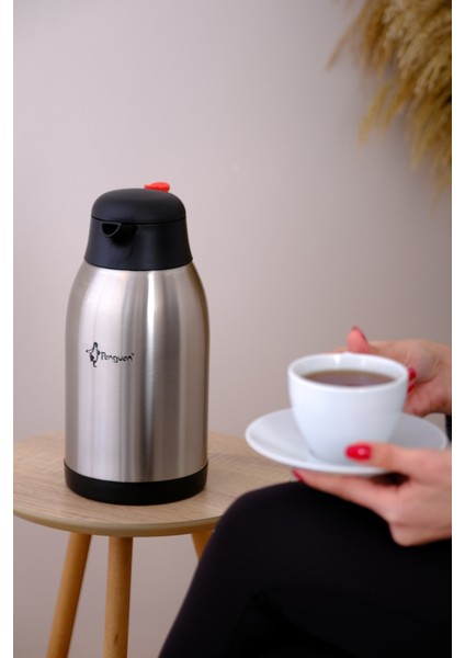 1250P Paslanmaz Çelik Çay Termosu 2.5 Litre | 12-24 Saat Soğuk, 8-12 Saat Sıcak Tutma | Paslanmaz Çelik