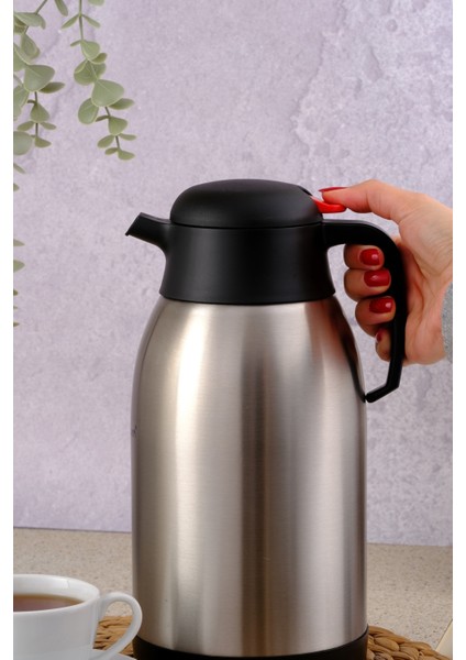 1250P Paslanmaz Çelik Çay Termosu 2.5 Litre | 12-24 Saat Soğuk, 8-12 Saat Sıcak Tutma | Paslanmaz Çelik