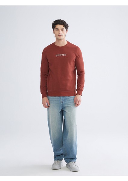Yeni Sezon Bisiklet Yaka Baskılı Erkek Kalın Sweatshirt fiyatları