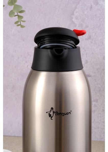 1250P Paslanmaz Çelik Çay Termosu 2.5 Litre | 12-24 Saat Soğuk, 8-12 Saat Sıcak Tutma | Paslanmaz Çelik