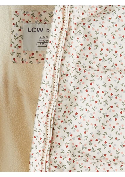 Yeni Sezon Kapüşonlu Çiçekli Kız Bebek Şişme Mont fiyatları