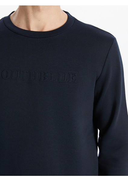 Yeni Sezon Bisiklet Yaka Baskılı Erkek Sweatshirt modelleri