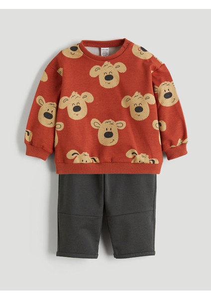 Yeni Sezon Bisiklet Yaka Erkek Bebek Sweatshirt ve Eşofman Alt 2'li modelleri