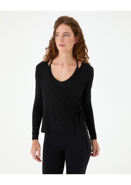 Siyah Anvelop Bağlamalı Bluz fırsatları