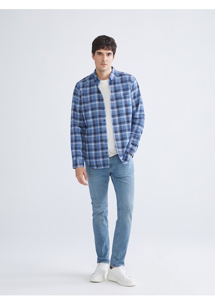 Yeni Sezon Regular Fit Uzun Kollu Ekose Gabardin Erkek Gömlek fiyatları