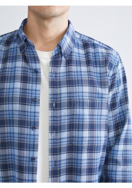 Yeni Sezon Regular Fit Uzun Kollu Ekose Gabardin Erkek Gömlek modelleri