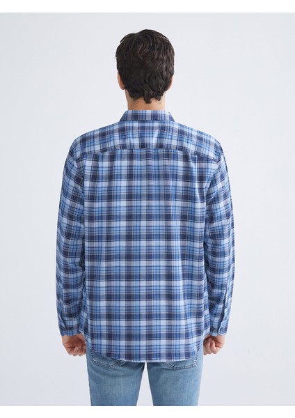 Yeni Sezon Regular Fit Uzun Kollu Ekose Gabardin Erkek Gömlek fırsatları
